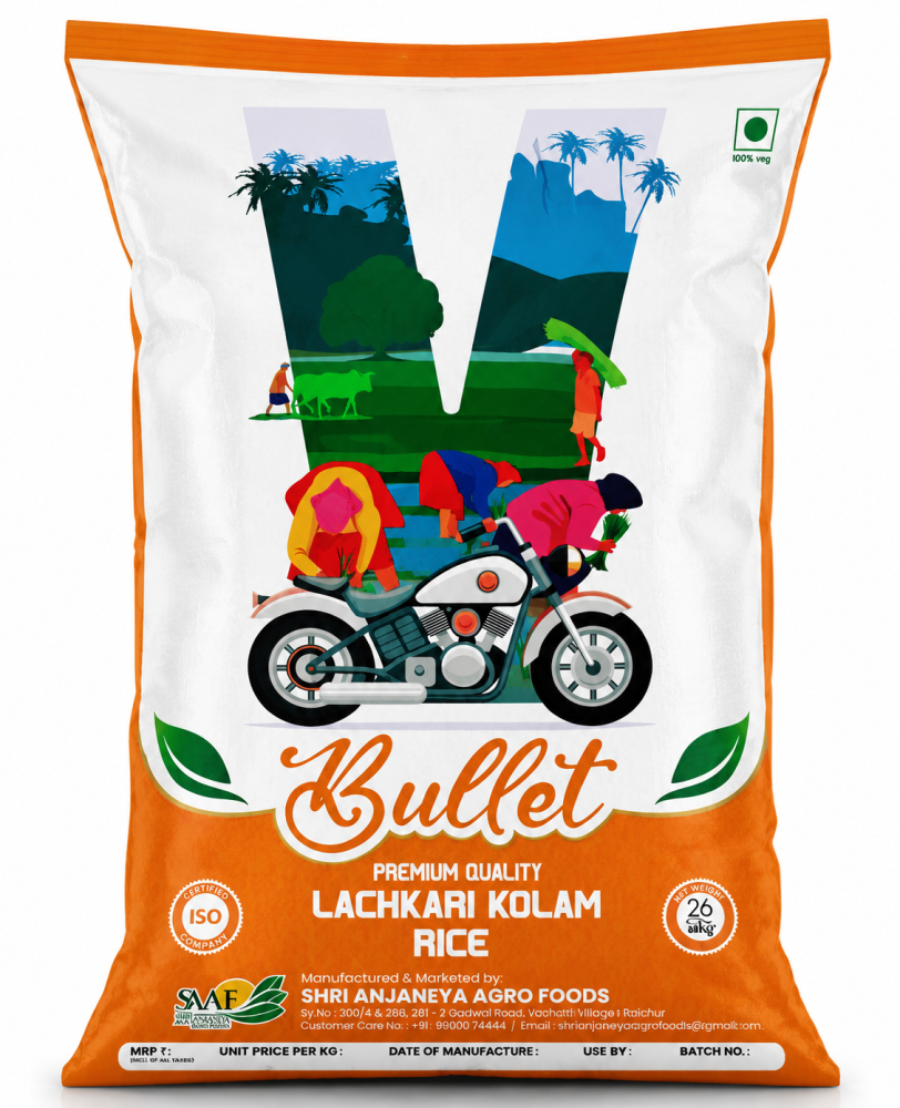 V Bullet RNR Kolam Steam Rice 26Kg