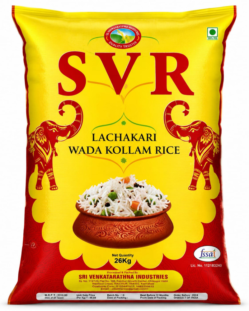 SVR Brand RNR Kolam Steam Rice 26Kg
